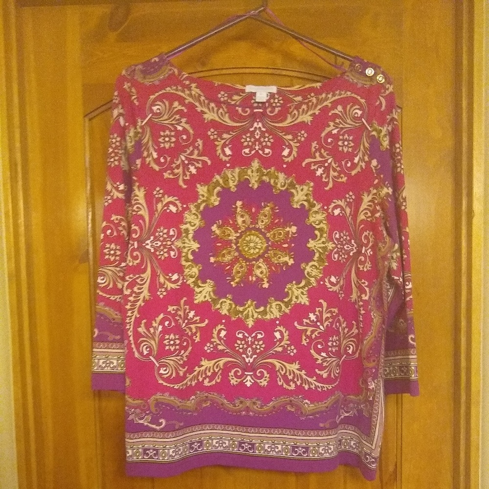 Charter Club 3/4 sleeve multicolor blouse